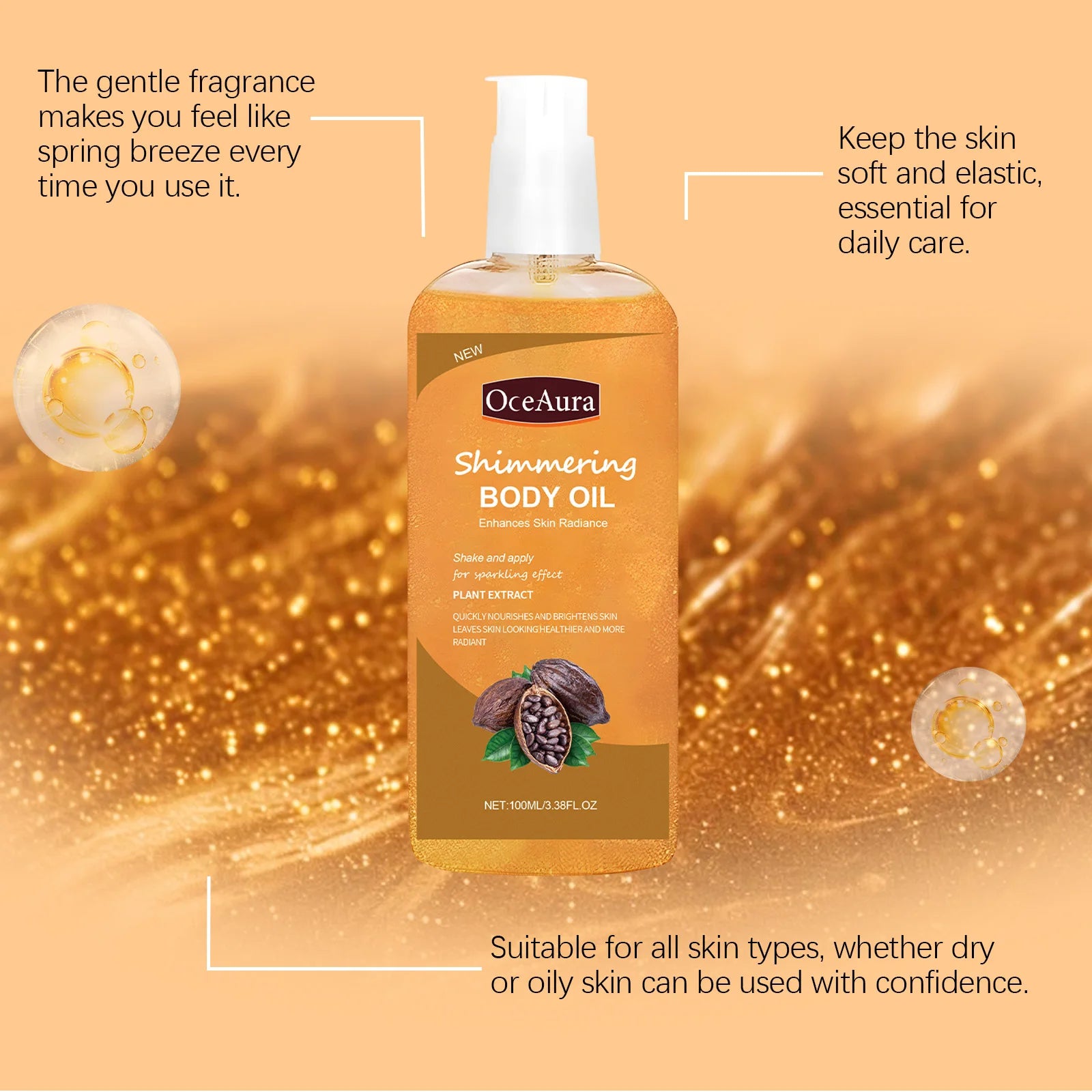 LunaGlow Oil — Shimmer Body Oil